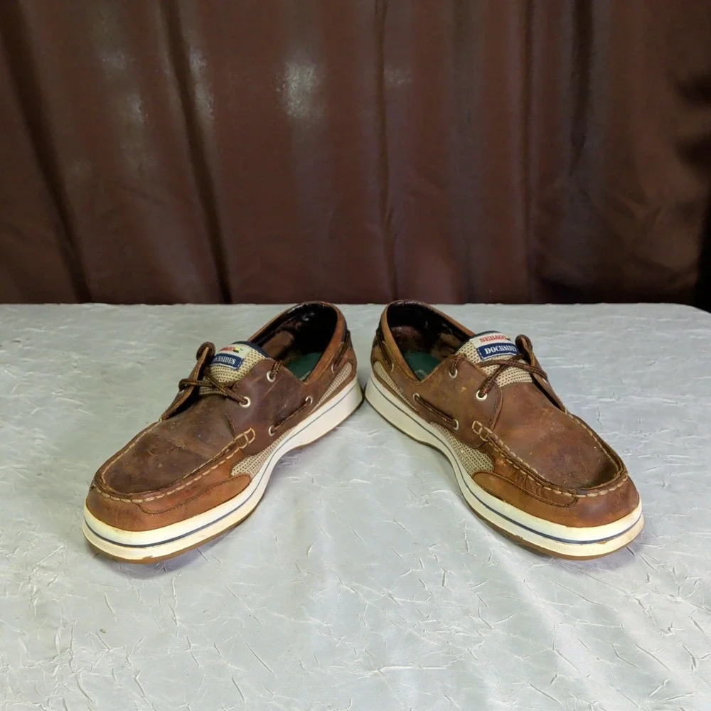 Sebago Clovehitch II Boat Shoes Mens Size 10M Brown Leather Lace Up Preppy